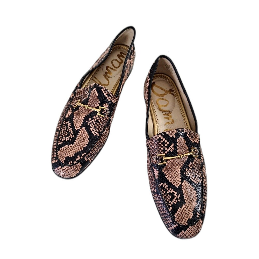 Sam Edelman Loraine Snake Print Loafer Shoes Size 7.5 Horse Bit